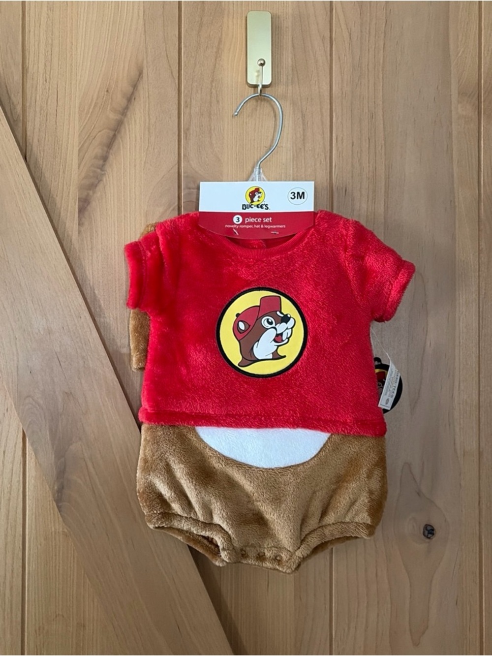 NWT Buc-ee’s Infant 3M 3-Piece Set Romper Hat & Leg Warmers Costume Unisex